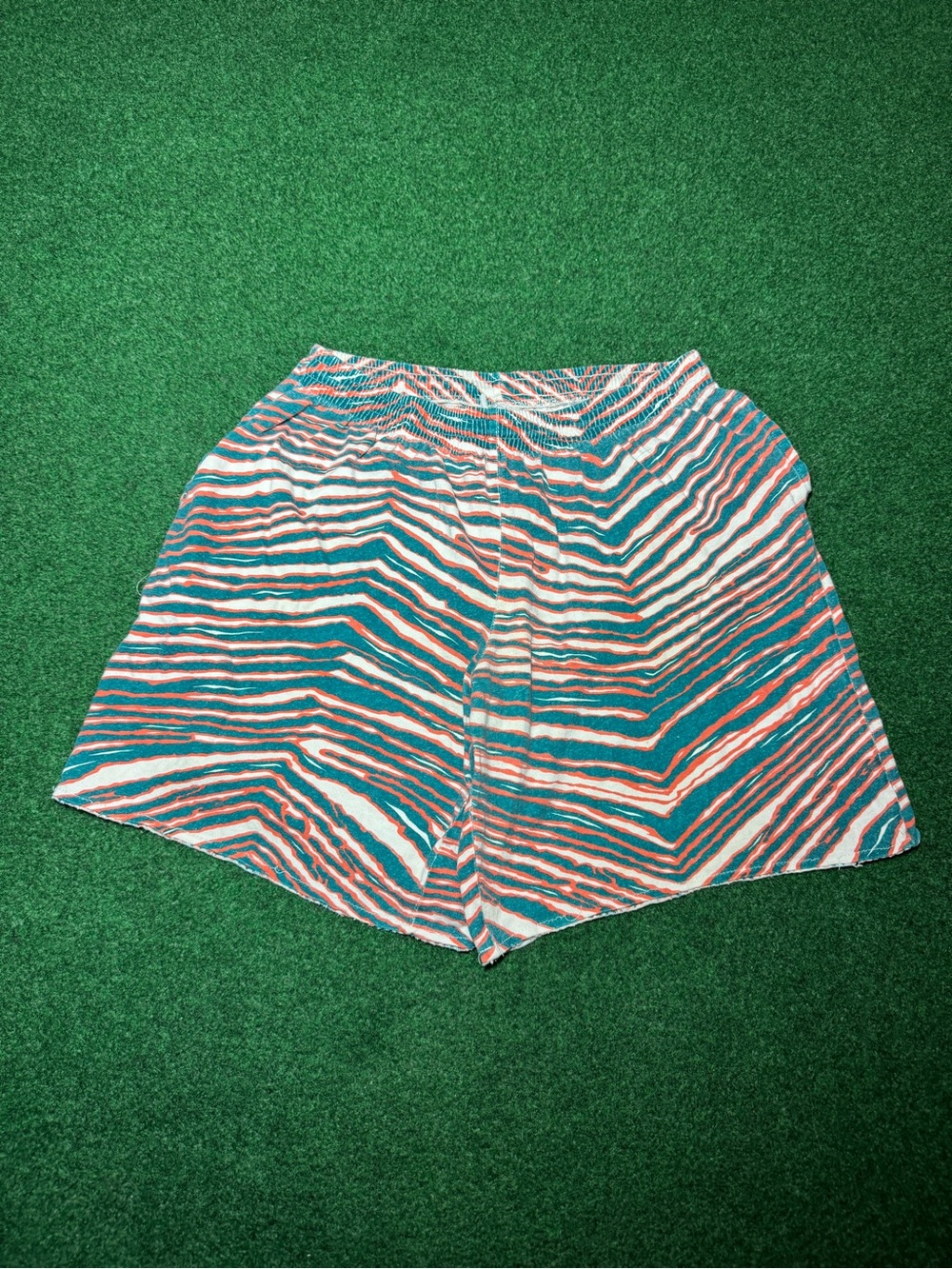 Zubaz Dolphins Vintage Shorts 90s Colorful NFL Retro Drawstring Hip Hop Grunge M